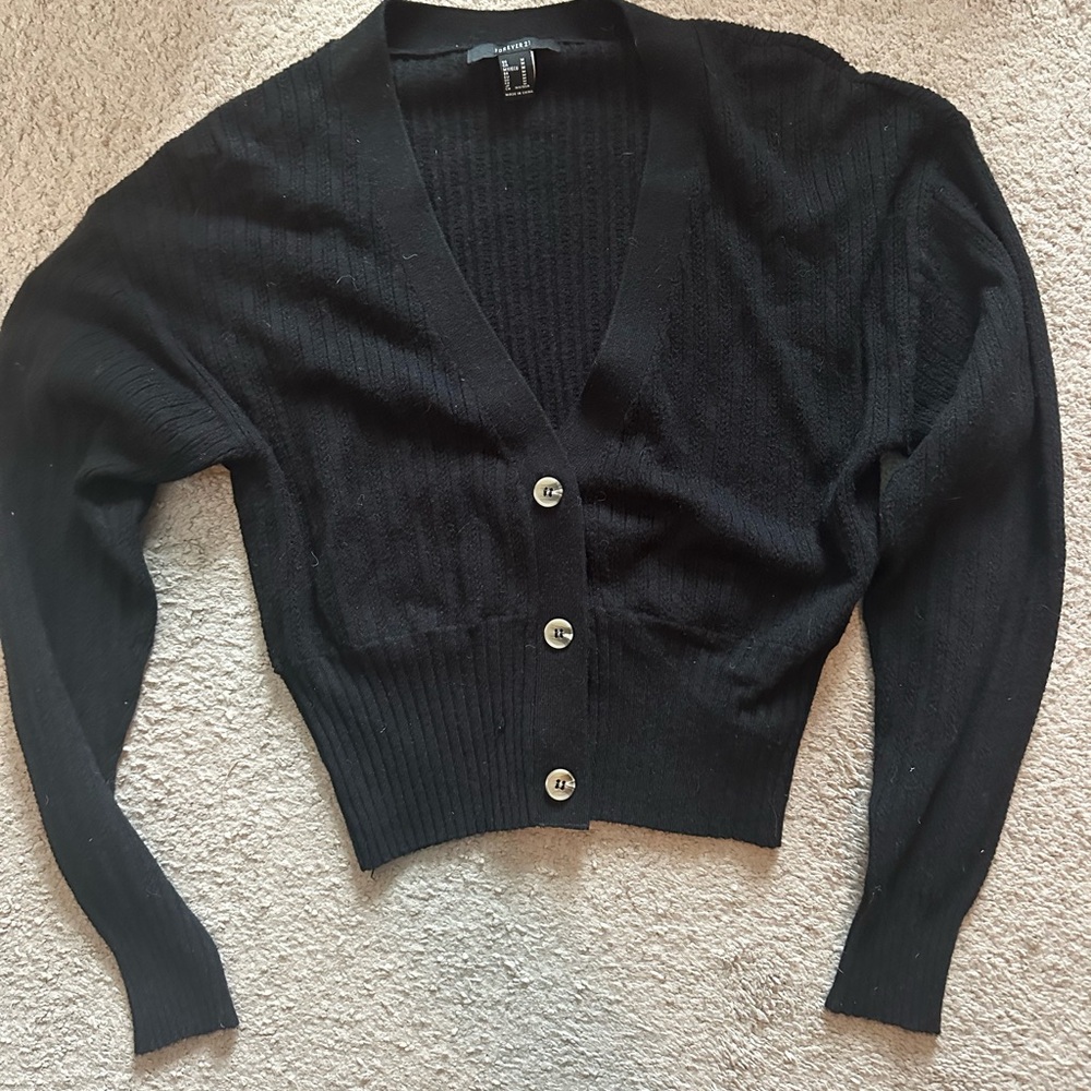 Black V-Neck Cardigan